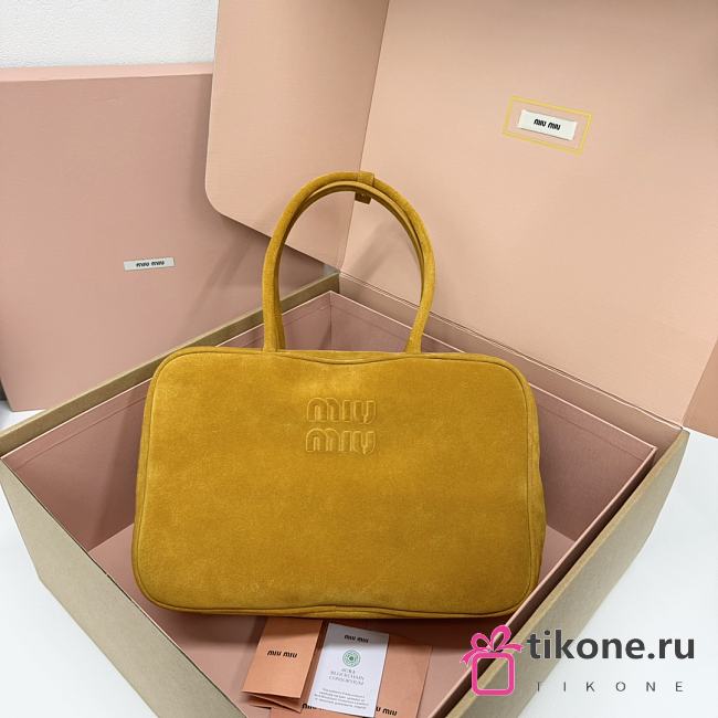 Miumiu Suede Beau Bag Yellow - 34x23x10cm - 1