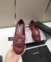 Chanel CC Gold Loafers Red - 3