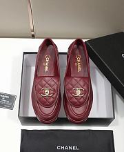 Chanel CC Gold Loafers Red - 6