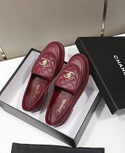 Chanel CC Gold Loafers Red - 4