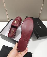 Chanel CC Gold Loafers Red - 5