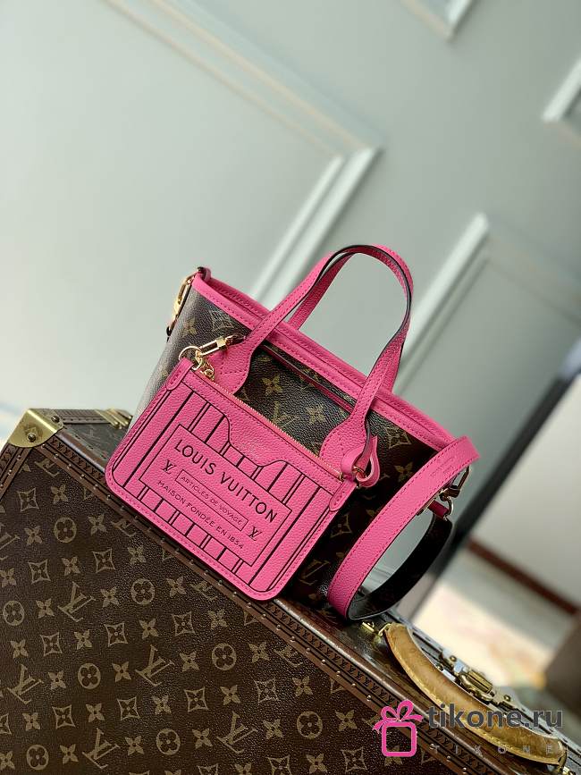 LV Neverfull Bandouliere Inside Out BB Rose Pondichery/Monogram M12106 - 24x14x9cm - 1