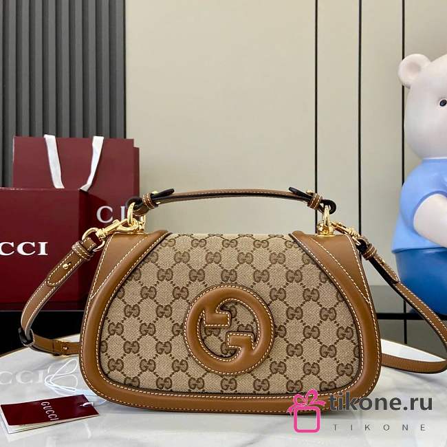 Gucci Blondie Small Top Handle Bag Beige And Ebony - 26.5x16.5x8.5cm - 1