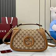 Gucci Blondie Small Top Handle Bag Beige And Ebony - 26.5x16.5x8.5cm - 1