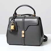 Celine Mini 16 In Satinated Calfskin Gray - 18.5x15.5x9cm - 1