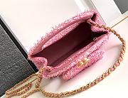 Chanel Mini Shopping Bag  Tweed GoldTone Metal Pink - 19x13x7cm - 6