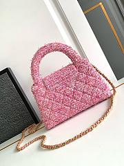 Chanel Mini Shopping Bag  Tweed GoldTone Metal Pink - 19x13x7cm - 3