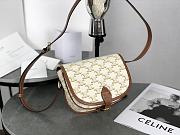 Celine Medium Folco Bag In Triomphe Canvas And Calfskin White - 18.5x17x7cm - 6