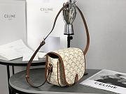 Celine Medium Folco Bag In Triomphe Canvas And Calfskin White - 18.5x17x7cm - 3