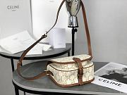 Celine Medium Folco Bag In Triomphe Canvas And Calfskin White - 18.5x17x7cm - 2