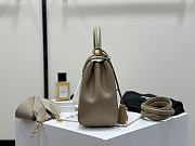 Celine Small 16 In Satinated Calfskin Gray - 23x18x10cm - 6