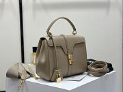 Celine Small 16 In Satinated Calfskin Gray - 23x18x10cm - 5