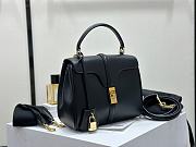 Celine Small 16 In Satinated Calfskin Black - 23x18x10cm - 2