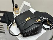 Celine Small 16 In Satinated Calfskin Black - 23x18x10cm - 5