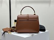 Celine Small 16 In Satinated Calfskin Brown - 23x18x10cm - 5