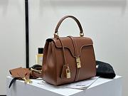 Celine Small 16 In Satinated Calfskin Brown - 23x18x10cm - 4