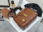 Celine Small 16 In Satinated Calfskin Brown - 23x18x10cm - 2