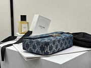 Celine Chain Shoulder Bag Claude In Denim With Triomphe All Over - 20.5x11.5x4cm - 5