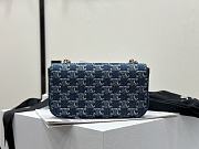 Celine Chain Shoulder Bag Claude In Denim With Triomphe All Over - 20.5x11.5x4cm - 4