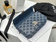 Celine Chain Shoulder Bag Claude In Denim With Triomphe All Over - 20.5x11.5x4cm - 2