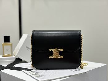 Celine Medium College Bag In Shiny Calfskin Black - 20x15.5x6cm