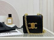 Celine Mini Box Triomphe In Shiny Calfskin Black - 10x10x4cm - 1