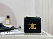 Celine Mini Box Triomphe In Shiny Calfskin Black - 10x10x4cm - 5