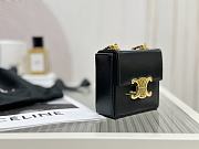 Celine Mini Box Triomphe In Shiny Calfskin Black - 10x10x4cm - 4