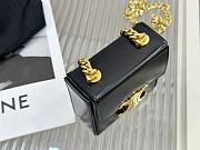 Celine Mini Box Triomphe In Shiny Calfskin Black - 10x10x4cm - 2