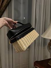 Loro Piana Extra Pocket L27 Wicker Pouch in Black - 27x16x10cm - 5