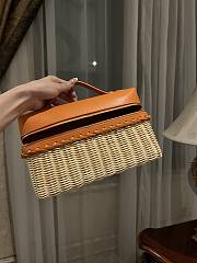 Loro Piana Extra Pocket L27 Wicker Pouch in Orange - 27x16x10cm - 2