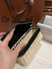 Loro Piana Extra Pocket L19 Wicker Pouch in Black - 11x19x7cm - 6