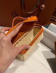 Loro Piana Extra Pocket L19 Wicker Pouch in Orange - 11x19x7cm - 4