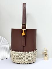 Loro Piana Cedar Bucket Bag Wicker Caramel - 26x27x19cm - 1