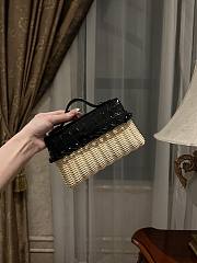 Loro Piana Extra Pocket L19 Wicker Pouch in Crocodile Black - 11x19x7cm - 2