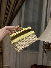 Loro Piana Extra Pocket L19 Wicker Pouch in Crocodile Yellow - 11x19x7cm - 6