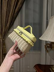 Loro Piana Extra Pocket L19 Wicker Pouch in Crocodile Yellow - 11x19x7cm - 2