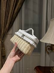 Loro Piana Extra Pocket L19 Wicker Pouch in Crocodile White - 11x19x7cm - 6