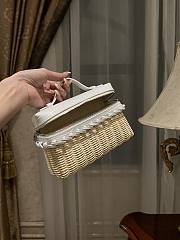 Loro Piana Extra Pocket L19 Wicker Pouch in Crocodile White - 11x19x7cm - 4