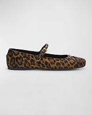 Prada Leopard Print Calf Mary Jane Flats - 6