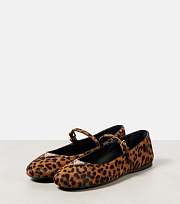 Prada Leopard Print Calf Mary Jane Flats - 5