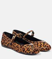 Prada Leopard Print Calf Mary Jane Flats - 2