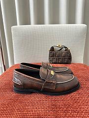 Miumiu Vintage Effect Leather Penny Loafers Ebony - 6