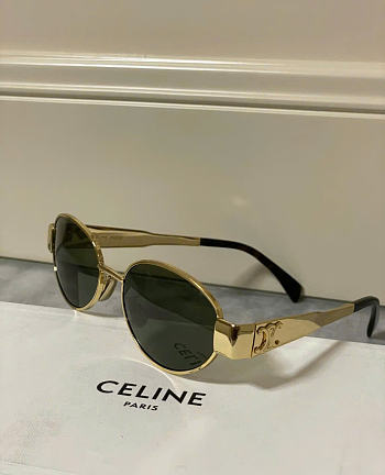 Celine Triomphe Metal 01 Sunglasses in Metal Gold Green 