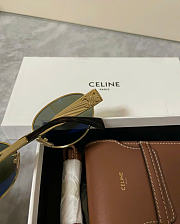 Celine Triomphe Metal 01 Sunglasses in Metal Gold Green  - 6