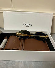 Celine Triomphe Metal 01 Sunglasses in Metal Gold Green  - 3