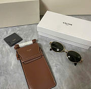 Celine Triomphe Metal 01 Sunglasses in Metal Gold Green  - 4