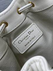 Small Dior Jolie Bucket Bag White Macrocannage Lambskin and Calfskin - 17x16x10.5cm - 3