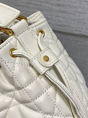 Small Dior Jolie Bucket Bag White Macrocannage Lambskin and Calfskin - 17x16x10.5cm - 6