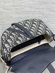 Saddle Bag with Strap Blue Dior Oblique Jacquard and Smooth Calfskin - 25.5x20x6.5cm - 3